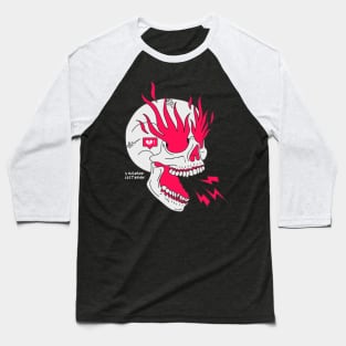 Skull Flames Girl Classic Tattoo Baseball T-Shirt